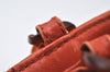 Authentic CHANEL Lamb Skin Plastic Chain Shoulder Hand Bag Purse Orange CC 9734H