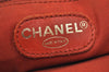 Authentic CHANEL Lamb Skin Plastic Chain Shoulder Hand Bag Purse Orange CC 9734H