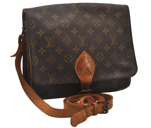 Authentic Louis Vuitton Monogram Cartouchiere GM M51252 Shoulder Bag Junk 9734I