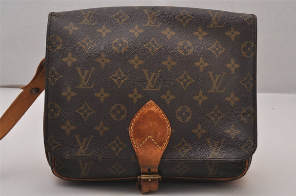 Authentic Louis Vuitton Monogram Cartouchiere GM M51252 Shoulder Bag Junk 9734I