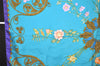 Authentic HERMES Carre 90 Scarf "ARABESQUES" Silk Purple Light Blue 9734J