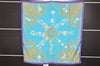 Authentic HERMES Carre 90 Scarf "ARABESQUES" Silk Purple Light Blue 9734J