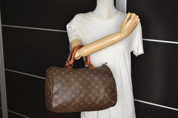 Authentic Louis Vuitton Monogram Speedy 30 Hand Boston Bag Old Model LV 9741I