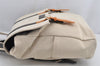 Authentic Paul Smith Vintage Backpack Canvas Leather White Cream 9741J