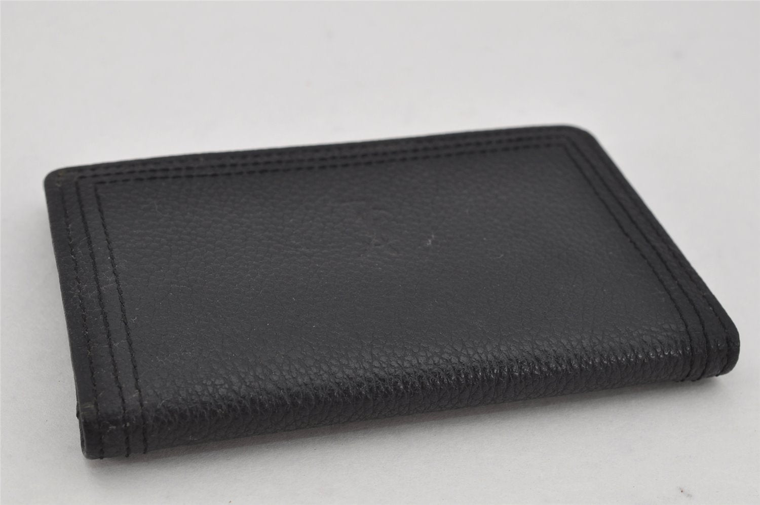 Authentic YVES SAINT LAURENT Vintage Business Card Case Purse Black 9742J
