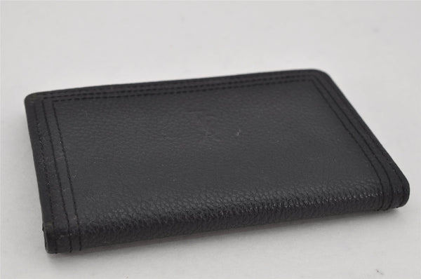 Authentic YVES SAINT LAURENT Vintage Business Card Case Purse Black 9742J