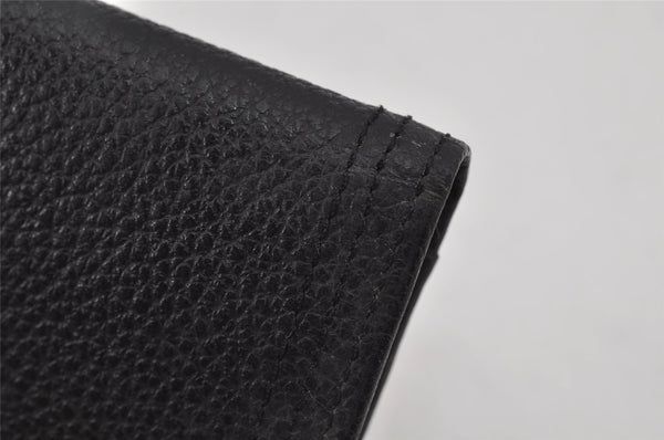 Authentic YVES SAINT LAURENT Vintage Business Card Case Purse Black 9742J