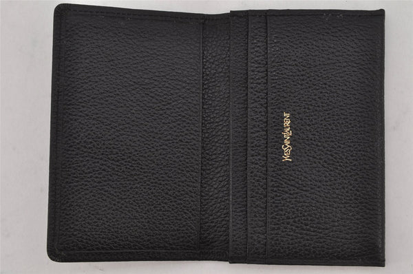 Authentic YVES SAINT LAURENT Vintage Business Card Case Purse Black 9742J