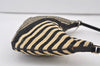Authentic GUCCI Vintage Shoulder Hand Bag Purse Spangle Enamel Black White 9746J