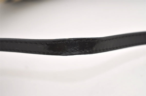 Authentic GUCCI Vintage Shoulder Hand Bag Purse Spangle Enamel Black White 9746J