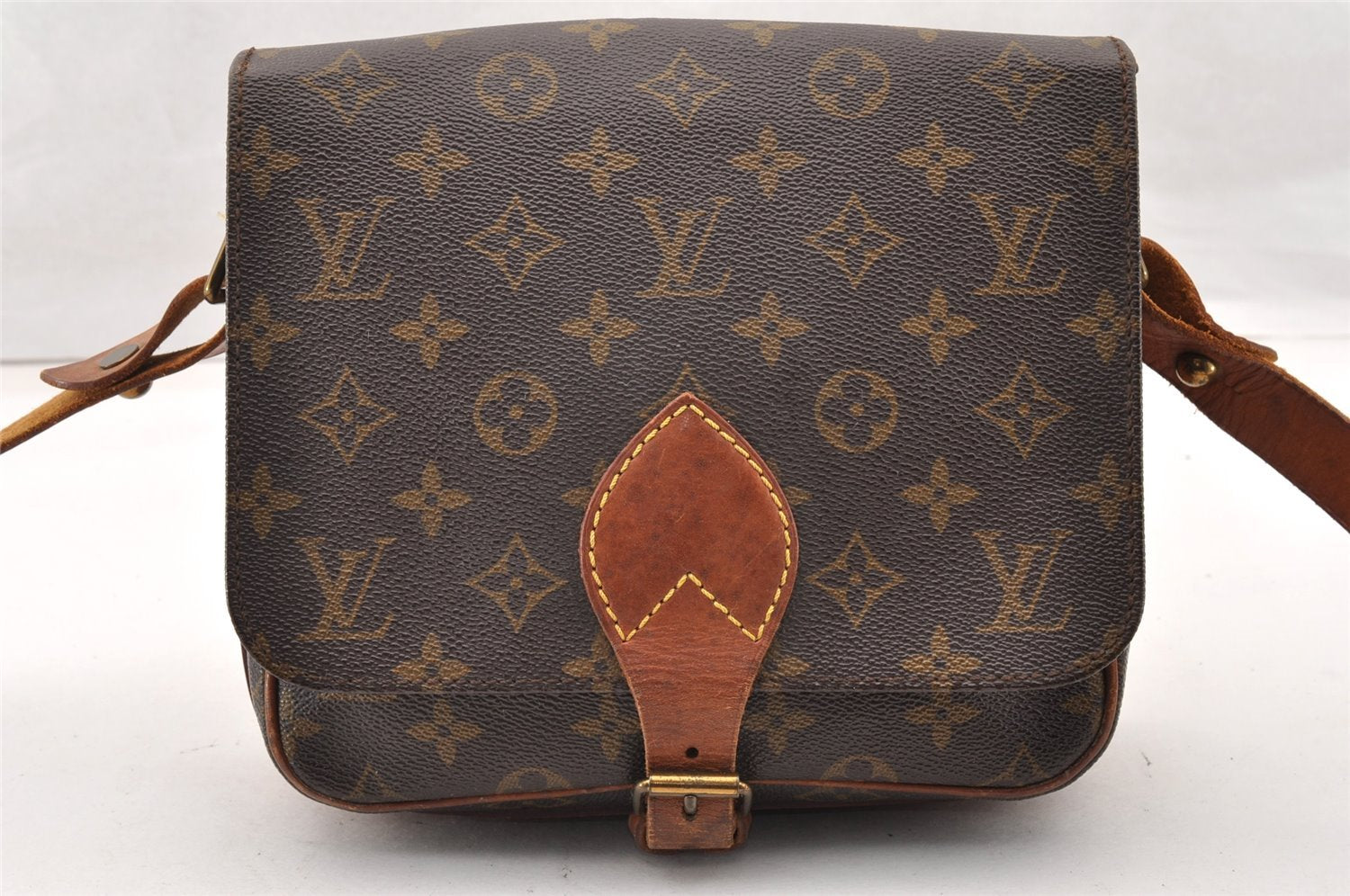 Authentic Louis Vuitton Monogram Cartouchiere MM M51253 Shoulder Cross Bag 9747I