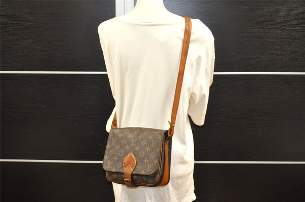 Authentic Louis Vuitton Monogram Cartouchiere MM M51253 Shoulder Cross Bag 9747I