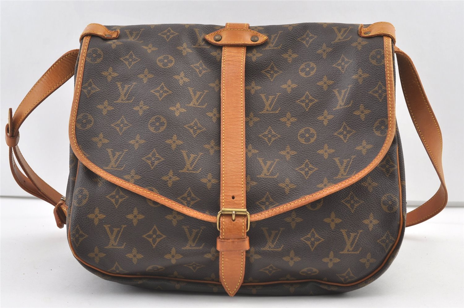 Authentic Louis Vuitton Monogram Saumur 35 Shoulder Cross Bag M42254 LV 9747J