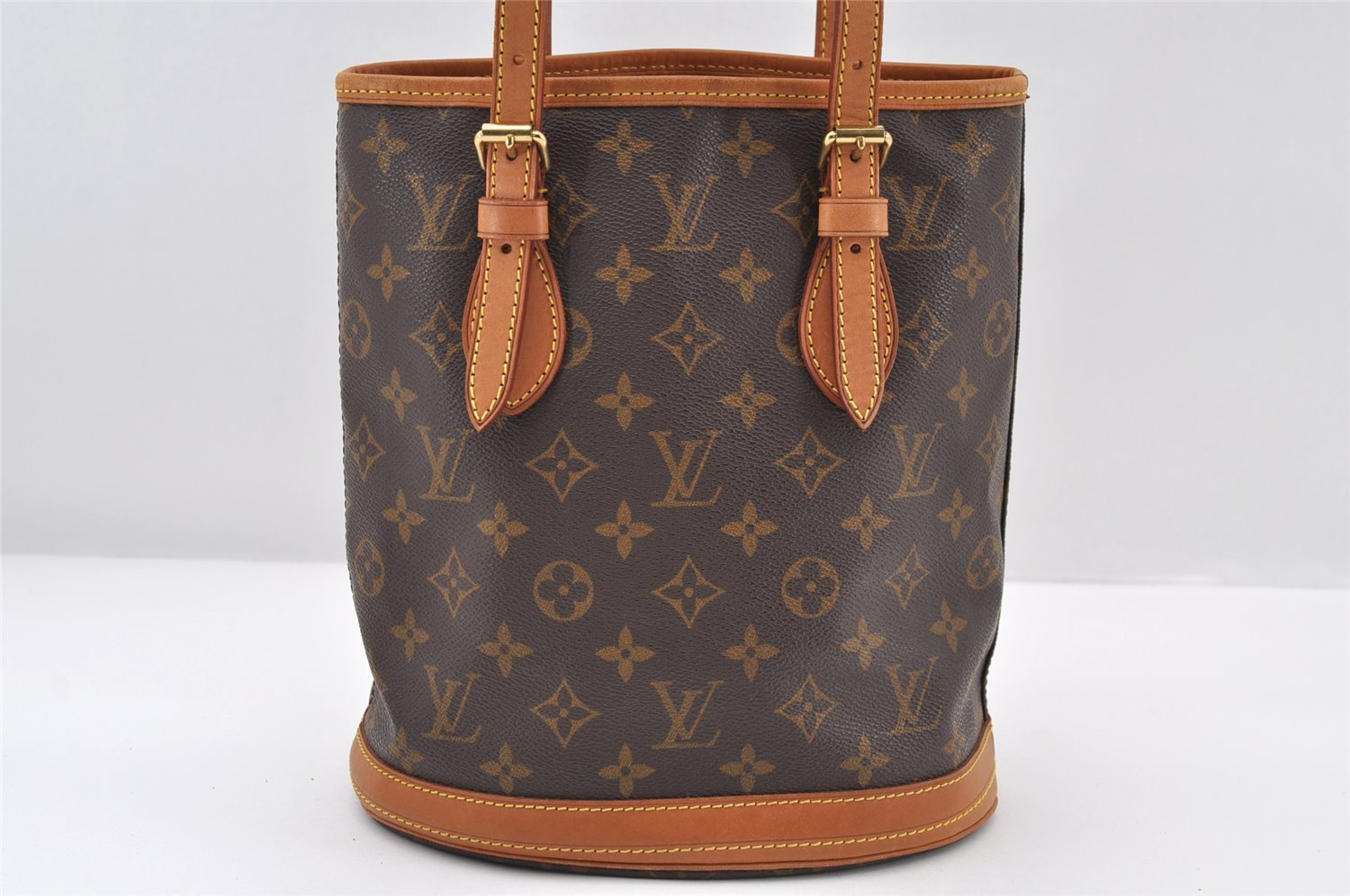 Authentic Louis Vuitton Monogram Bucket PM Shoulder Tote Bag M42238 LV 9748I