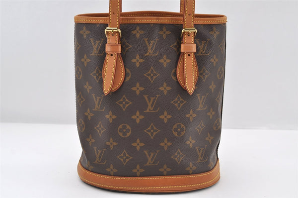 Authentic Louis Vuitton Monogram Bucket PM Shoulder Tote Bag M42238 LV 9748I