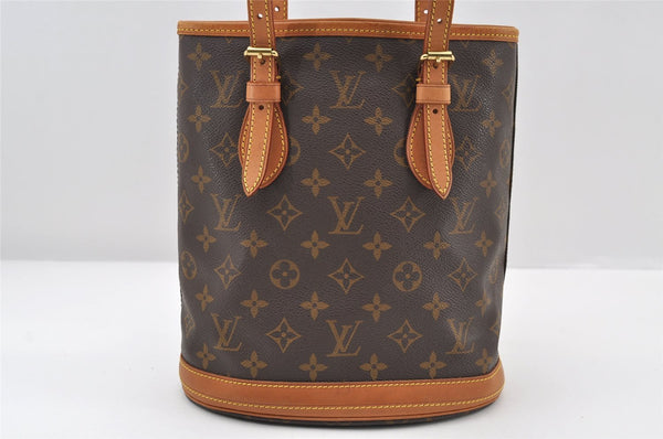Authentic Louis Vuitton Monogram Bucket PM Shoulder Tote Bag M42238 LV 9748I