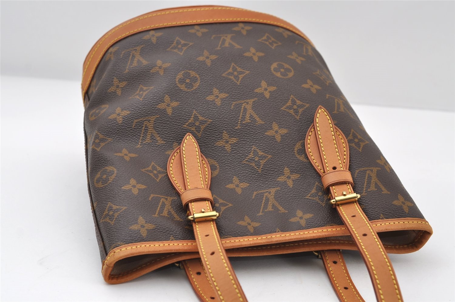 Authentic Louis Vuitton Monogram Bucket PM Shoulder Tote Bag M42238 LV 9748I