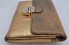 Authentic PRADA Vintage Saffiano Leather Long Wallet Purse Gold 9748J