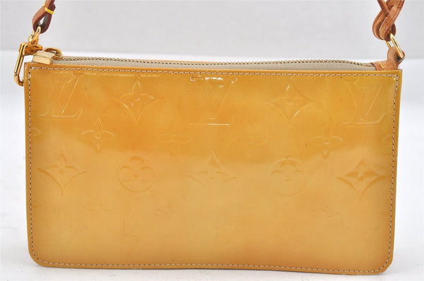 Authentic Louis Vuitton Vernis Lexington Hand Bag Pouch Yellow M91010 LV 9754I