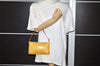 Authentic Louis Vuitton Vernis Lexington Hand Bag Pouch Yellow M91010 LV 9754I