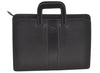 Authentic Burberrys Vintage Leather Business BriefCase Black 9758J