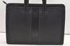 Authentic Burberrys Vintage Leather Business BriefCase Black 9758J