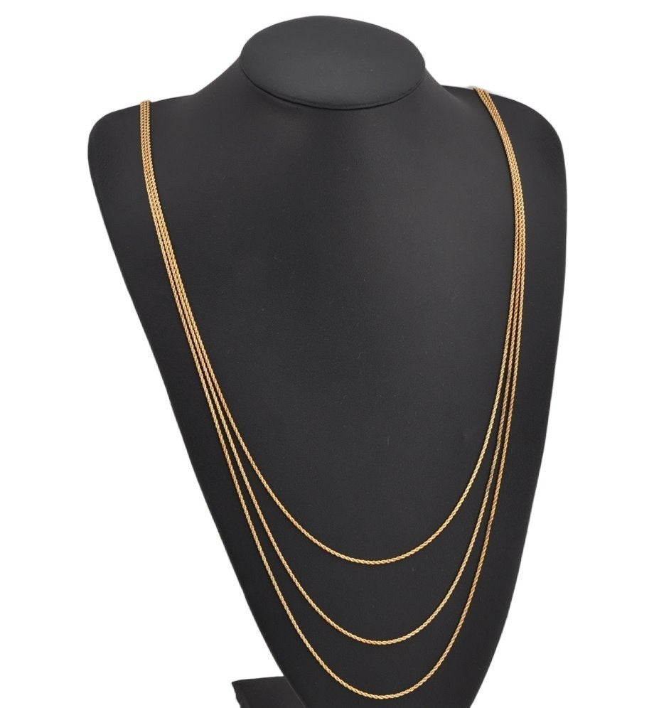 Authentic Christian Dior Gold Tone Long Chain Necklace CD 9764J