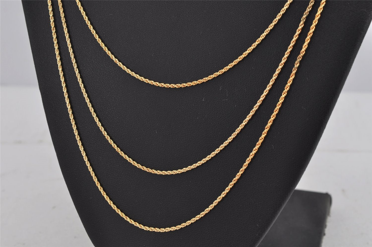 Authentic Christian Dior Gold Tone Long Chain Necklace CD 9764J