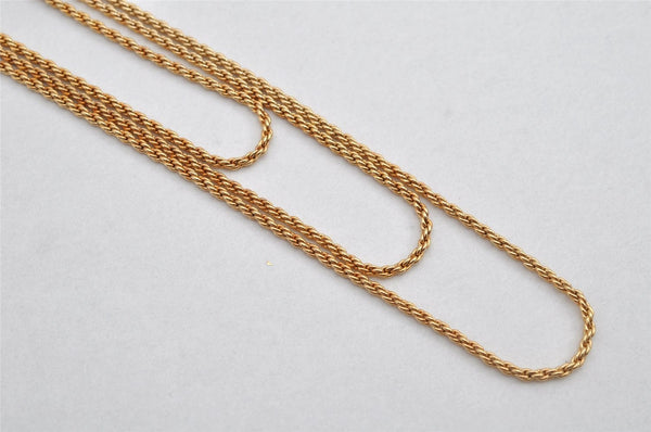 Authentic Christian Dior Gold Tone Long Chain Necklace CD 9764J