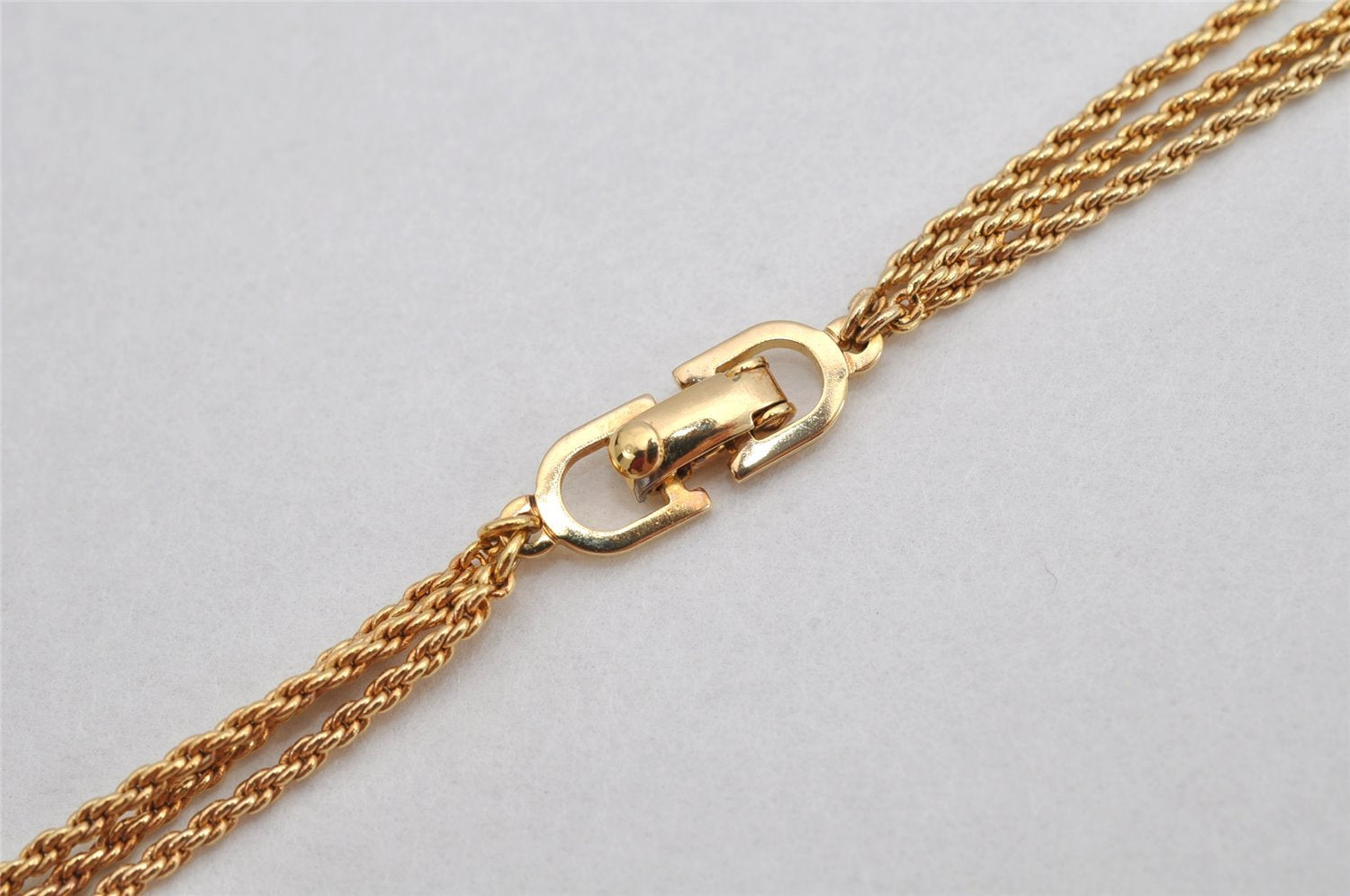 Authentic Christian Dior Gold Tone Long Chain Necklace CD 9764J