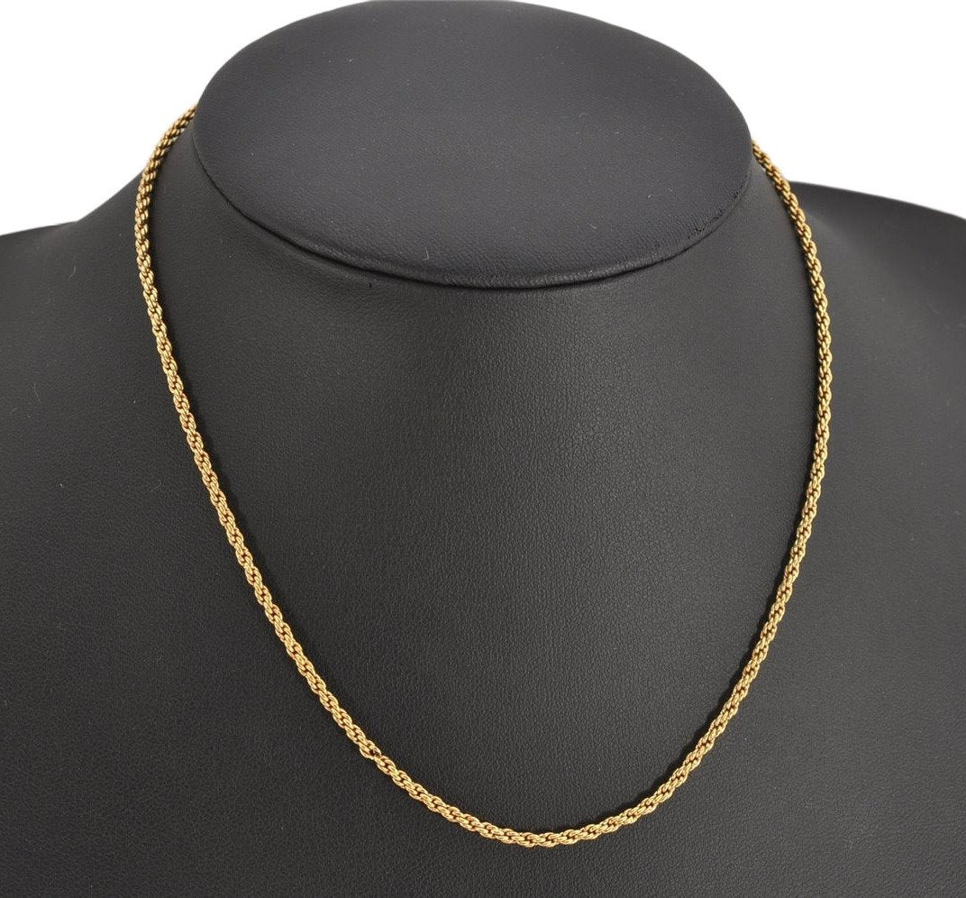 Authentic Christian Dior Gold Tone Chain Pendant Necklace CD 9765J