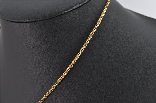 Authentic Christian Dior Gold Tone Chain Pendant Necklace CD 9765J