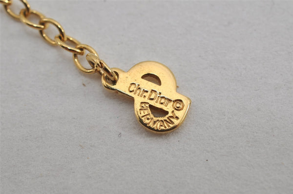 Authentic Christian Dior Gold Tone Chain Pendant Necklace CD 9765J