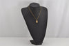 Authentic LANCEL Vintage Gold Tone Rhinestone Chain Pendant Necklace 9766J