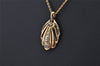 Authentic LANCEL Vintage Gold Tone Rhinestone Chain Pendant Necklace 9766J