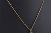 Authentic LANCEL Vintage Gold Tone Rhinestone Chain Pendant Necklace 9766J