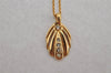 Authentic LANCEL Vintage Gold Tone Rhinestone Chain Pendant Necklace 9766J