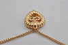 Authentic Christian Dior Gold Tone Chain Pendant Necklace CD 9767J