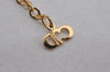 Authentic Christian Dior Gold Tone Chain Pendant Necklace CD 9767J