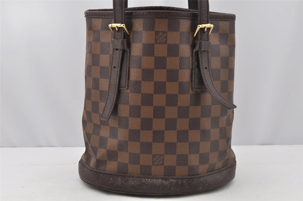 Authentic Louis Vuitton Damier Marais Bucket Shoulder Tote Bag N42240 LV 9768I