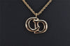 Authentic Christian Dior Gold Tone Chain Pendant Necklace CD 9768J