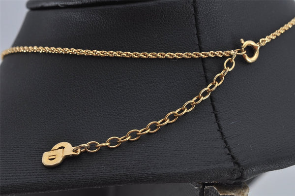 Authentic Christian Dior Gold Tone Chain Pendant Necklace CD 9768J