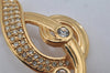 Authentic Christian Dior Vintage Rhinestone Brooch Gold Tone CD 9770J