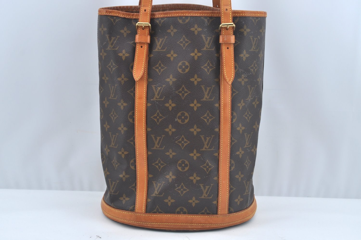 Authentic Louis Vuitton Monogram Bucket GM Shoulder Tote Bag M42236 Junk 9772I