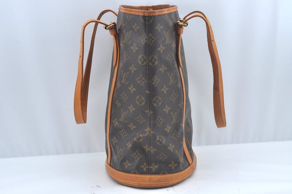 Authentic Louis Vuitton Monogram Bucket GM Shoulder Tote Bag M42236 Junk 9772I