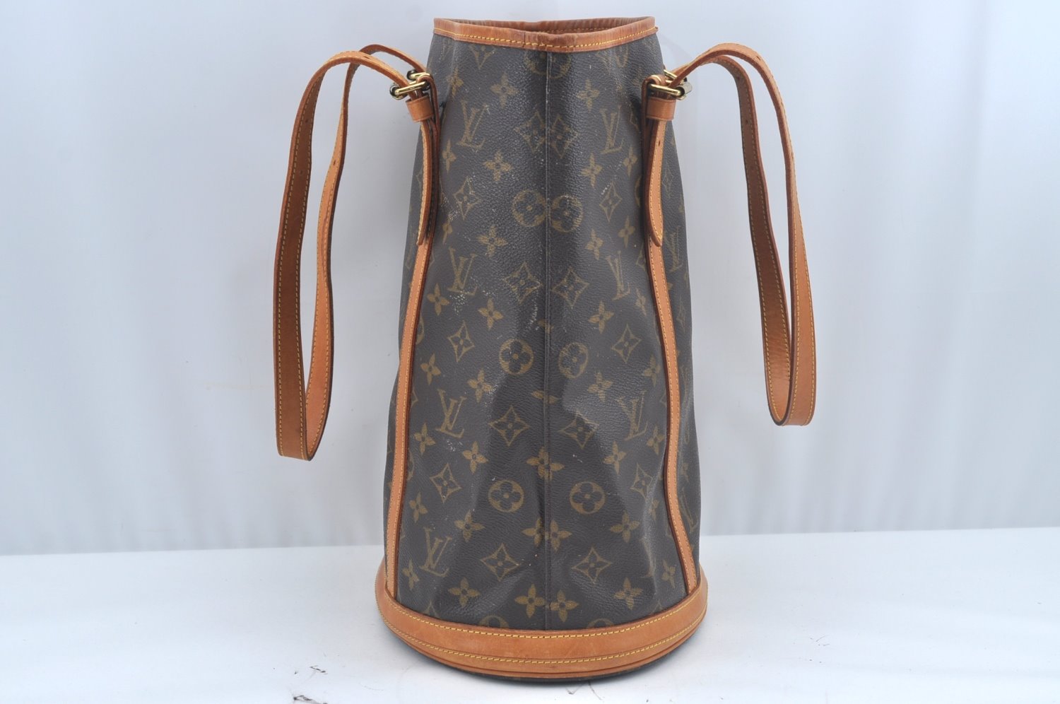 Authentic Louis Vuitton Monogram Bucket GM Shoulder Tote Bag M42236 Junk 9772I