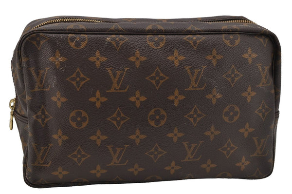Auth Louis Vuitton Monogram Trousse Toilette 28 Clutch Bag M47522 Junk 9773I