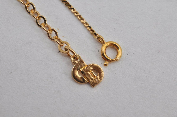 Authentic Christian Dior Gold Tone Chain Pendant Necklace CD 9773J