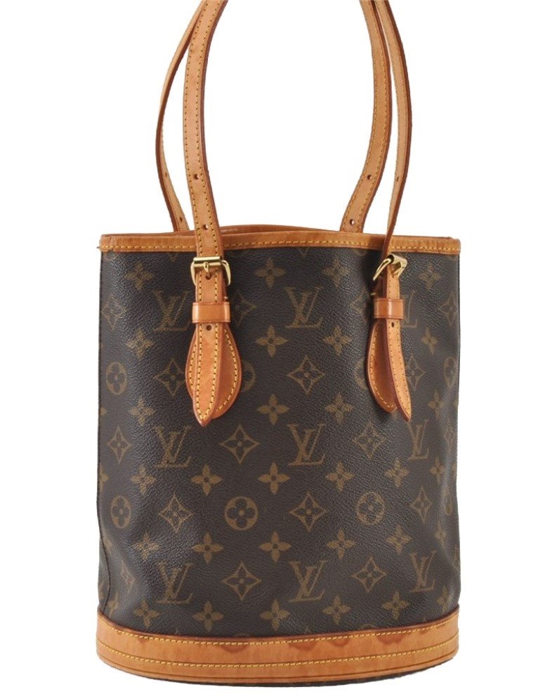 Authentic Louis Vuitton Monogram Bucket PM Shoulder Tote Bag M42238 LV 9774I