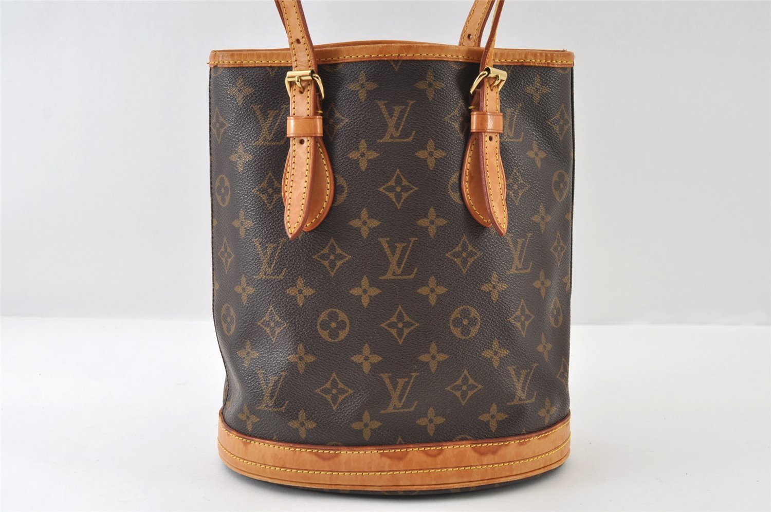 Authentic Louis Vuitton Monogram Bucket PM Shoulder Tote Bag M42238 LV 9774I